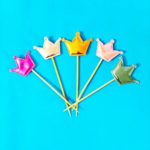 Crown design cup cake topper 5 piece