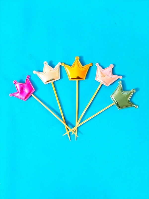 Crown design cup cake topper 5 piece
