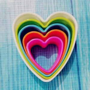 Multi-Color Heart-Shaped Cookie Cutter Set