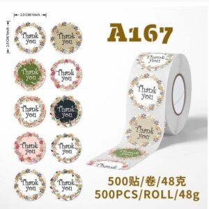 Thank you sticker 500 PCs A167