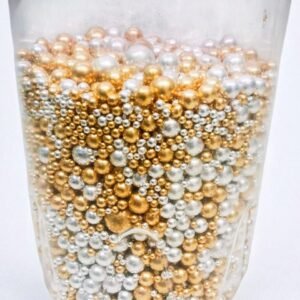 Silver+ golden mixed pearls 50gm