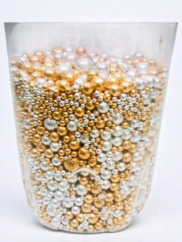 14 Silver+ golden mixed pearls 50gm