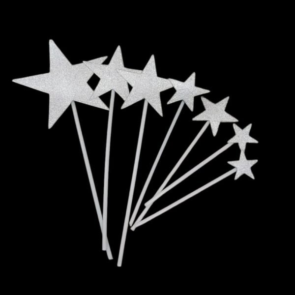 2 Silver Star Topper set