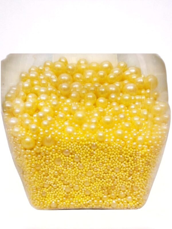 24 Yellow mixed sugar pearls 50gm